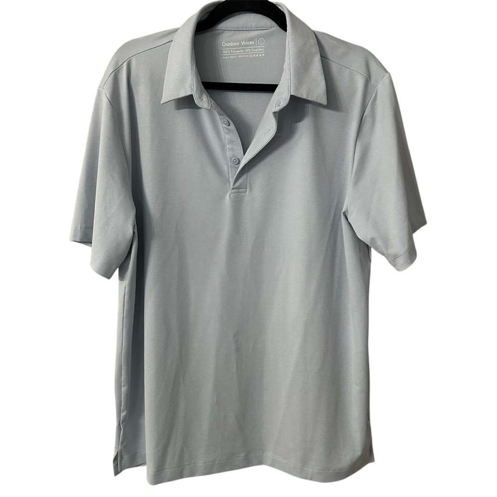 Outdoor Voices Men’s Light Gray Short Sleeve Classic Fit Sport Polo Size L GUC